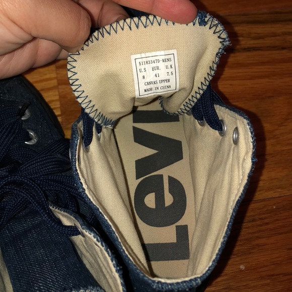 Men’s Levi Denim Hightop Canvas Sneakers - Picture 6 of 8